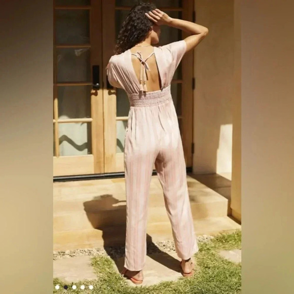 L Space Striped Cover-Up Jumpsuit XS - Picture 2 of 10